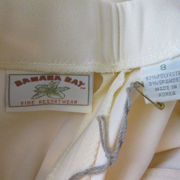 Vintage 80s Banana Bay Pants 8 Light Yellow High Waist Flat Front Zip 30" Inseam - Picture 10 of 10